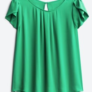 Papermoon Bastille Tulip Sleeve Blouse 2X Green